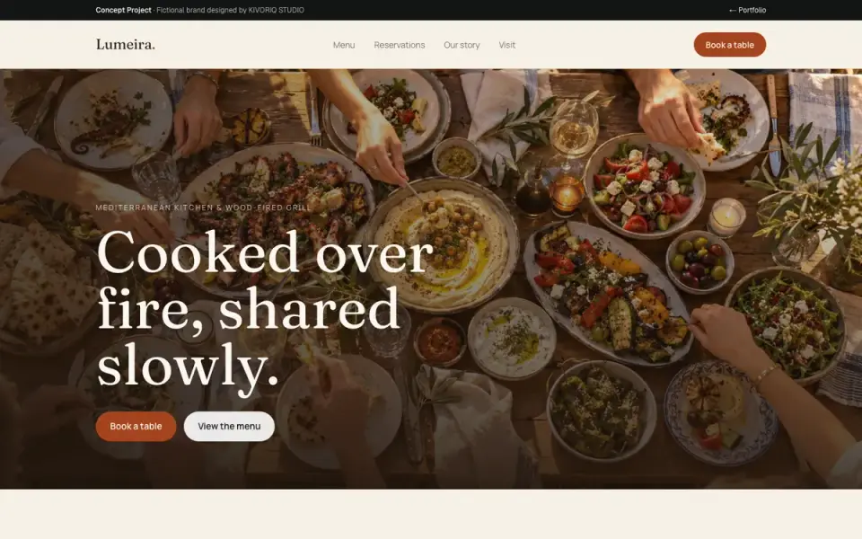 Lumeira concept website on a laptop